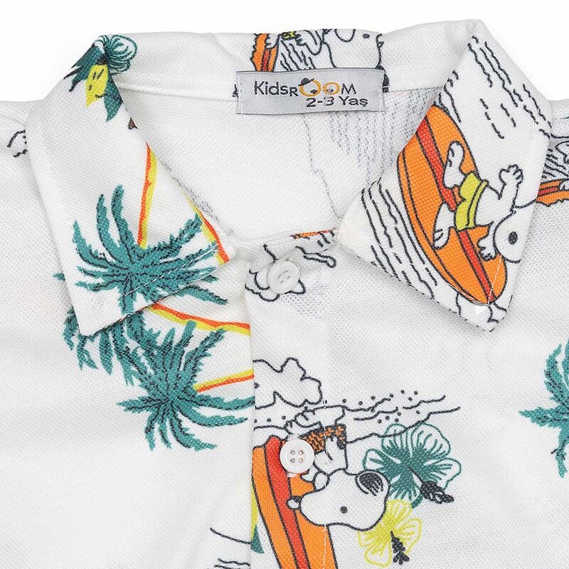 Compleu copii 2 piese Snoopy camasa si pantaloni scurti MOTAT.RO